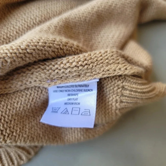 Chadwicks Cardigan Womens Beige Tan Single Button Sleeveless Knit Cover Top Sz M - Picture 6 of 11